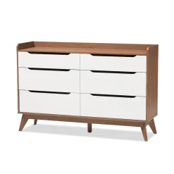 Baxton Studio Brighton 37" High 6-Drawer Chest, White (2633-7496-STPL)