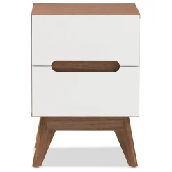 Baxton Studio Calypso 23" High Nightstand, White (2633-7504-STPL)