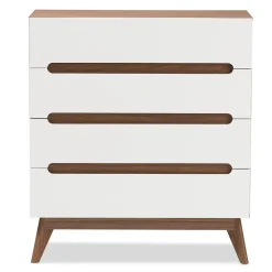 Baxton Studio Calypso 40" High 4-Drawer Chest, White (2633-7500-STPL)