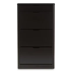 Baxton Studio Cayla 47" High Shoe Cabinet, Black (2633-7712-STPL)