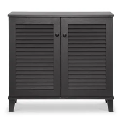 Baxton Studio Coolidge 29.63'' W x 14.5'' D Storage Cabinet, Dark Brown (5304-STPL)