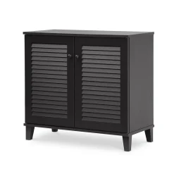 Baxton Studio Coolidge 29.63'' W x 14.5'' D Storage Cabinet, Dark Brown (5304-STPL)