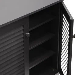 Baxton Studio Coolidge 29.63'' W x 14.5'' D Storage Cabinet, Dark Brown (5304-STPL)