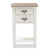 Baxton Studio Dauphine 26" High 2-Drawer Nightstand, White (2633-7577-STPL)