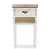 Baxton Studio Dauphine 26" High 1-Drawer Nightstand, White (2633-7575-STPL)