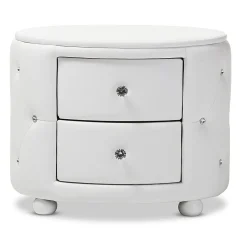 Baxton Studio Davina 19.31" High 2-Drawer Nightstand, White (122-6755-HiT)