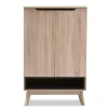 Baxton Studio Fella 46" High Shoe Cabinet, Light Brown (2633-7705-STPL)