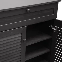 Baxton Studio Harding 30.75'' W x 14.63'' D Storage Cabinet, Dark Brown (5306-STPL)