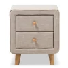 Baxton Studio Jonesy 23" High Nightstand, Beige (2633-7289-STPL)