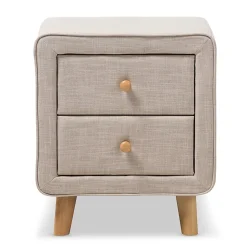 Baxton Studio Jonesy 23" High Nightstand, Beige (2633-7289-STPL)
