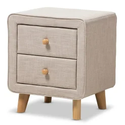 Baxton Studio Jonesy 23" High Nightstand, Beige (2633-7289-STPL)