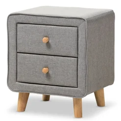 Baxton Studio Jonesy 23" High Nightstand, Gray (2633-7288-STPL)