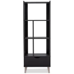 Baxton Studio Kalien 23.01'' W x 15.21'' D Bookshelf, Dark Brown (6465-STPL)