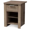 Baxton Studio Laverne 21.65" High 2-Shelf Nightstand, Oak Brown (146-8295-HiT)