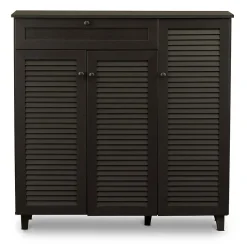 Baxton Studio Pocillo 45.25'' W x 14.5'' D Storage Cabinet, Dark Brown (5308-STPL)