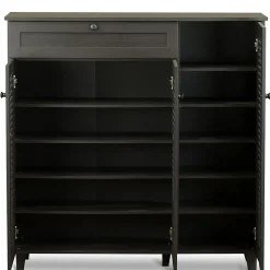 Baxton Studio Pocillo 45.25'' W x 14.5'' D Storage Cabinet, Dark Brown (5308-STPL)