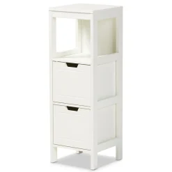 Baxton Studio Reuben 35.04" High 1-Shelf Storage Cabinet, White (163-10299-HiT)