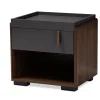 Baxton Studio Rikke 17.8" High 1-Shelf Nightstand, Gray and Walnut (152-9147-HiT)