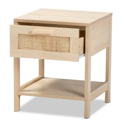 Baxton Studio Sebille 18.9" High 1-Shelf Nightstand, Light Brown (207-12463-HiT)