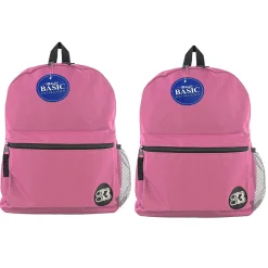 BAZIC Products® Basic Backpack 16" Fuchsia, Pack of 2 (BAZ1036-2)