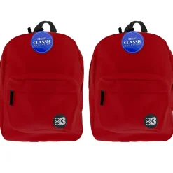 BAZIC Products® Classic Backpack 17" Burgundy, Pack of 2 (BAZ1059-2)