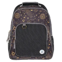 Bazic Raleigh Celestial Canvas Laptop Backpack, Large, Black/Gold (1120)