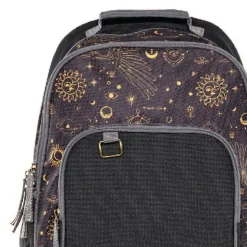 Bazic Raleigh Celestial Canvas Laptop Backpack, Large, Black/Gold (1120)
