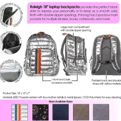 Bazic Raleigh Laptop Backpack, Large, Brown (1113)