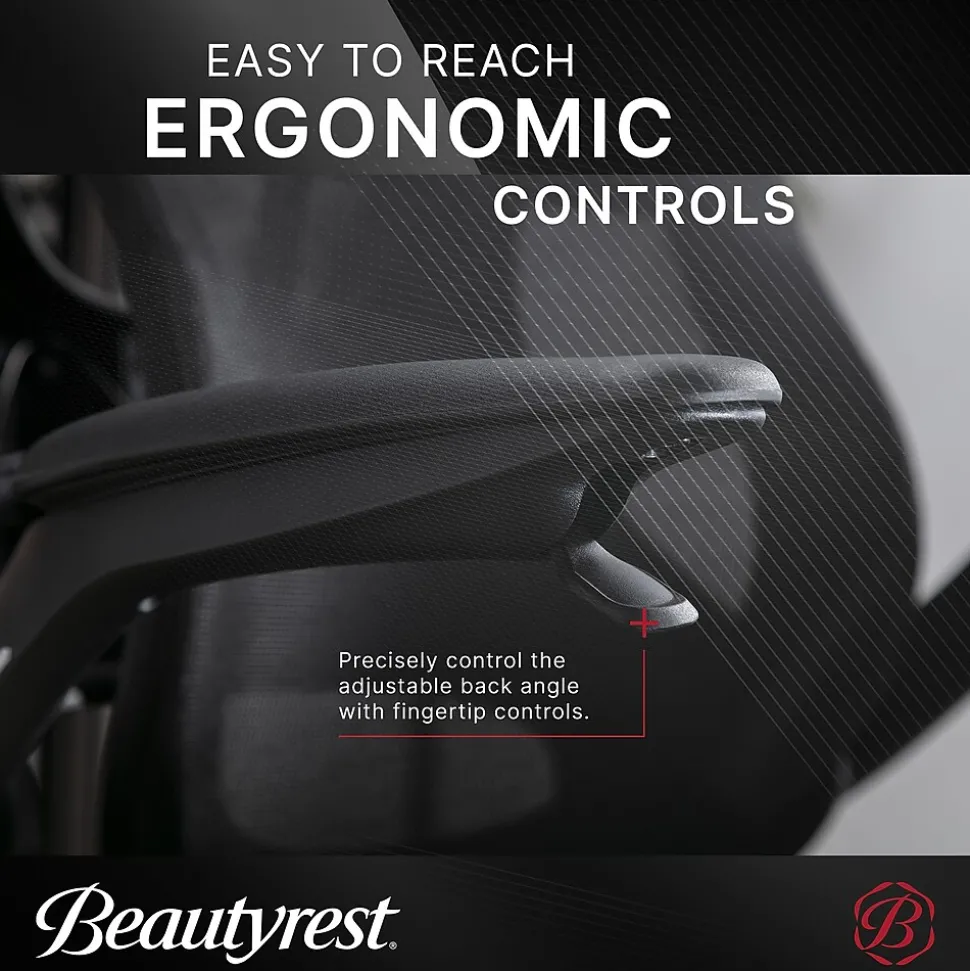 Beautyrest ErgoMax Ergonomic Mesh Swivel Task Chair, Black (60078-BLK)