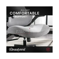 Beautyrest ErgoMax Ergonomic Mesh/Fabric Swivel Task Chair, Gray (60078-Gry)