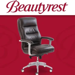 Beautyrest Platinum Sofil Bonded Leather Executive Chair, Brown (49404BR)
