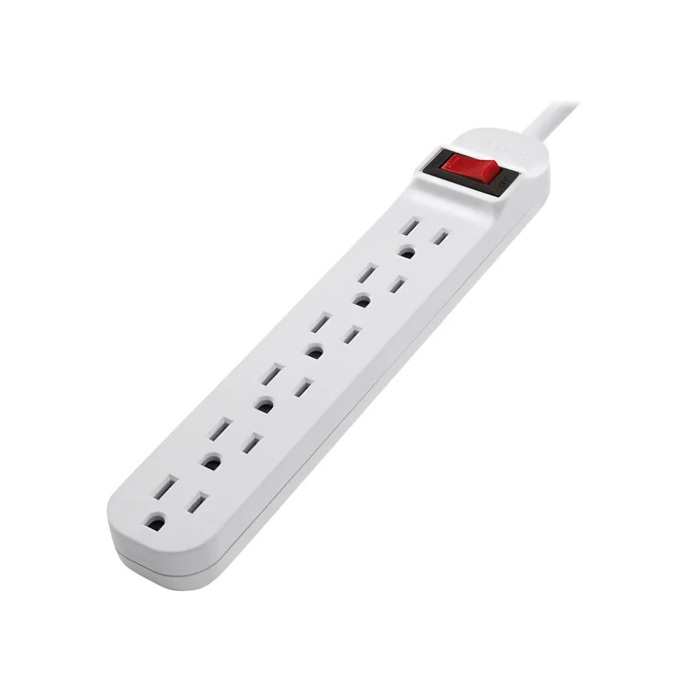 Belkin 6 Outlet Power Strip, White (F9P609-03-DP)