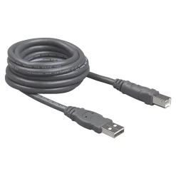 Belkin 10' USB A to USB B Cable, Male to Male, Gray/Silver (F3U133B10)
