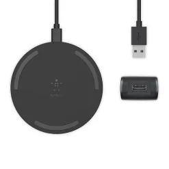 Belkin BOOST CHARGE 10 W Wireless Charging Pad + QC 3.0 Wall Charger + Cable, Black