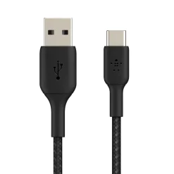 Belkin BOOST CHARGE Braided USB-C to USB-A Cable, 15 cm / 6", Black