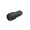 Belkin BOOST CHARGE Dual USB-A Car Charger, 24 W, Black (CCB001BTBK)