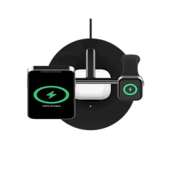 Belkin BOOST CHARGE PRO 3-in-1 Wireless Charger with MagSafe for iPhone 12, Black (WIZ009ttBK)