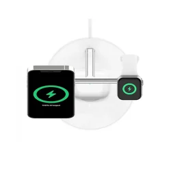 Belkin BOOST CHARGE PRO 3-in-1 Wireless Charger for iPhone 12, White (WIZ009ttWH)
