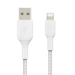 Belkin BOOSTCHARGE 6.6' USB A to Lightning Power Cable, Male to Male, White (CAA002BT2MWH)