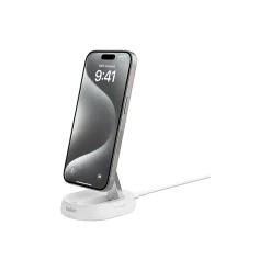 Belkin BoostCharge Pro Magnetic Wireless Charging Stand with Qi2 15W, White (WIA008ttWH)