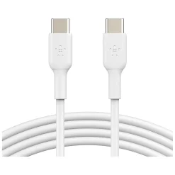 Belkin BoostCharge USB-C to USB-C Charging Cable, 3.3 ft., White, 2/Pack (CAB003bt1MWH2PK)