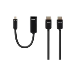 Belkin F2CD080BT12 12' Mini DisplayPort/HDMI Audio/Video Cable, Black