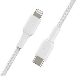 Belkin 3.3-ft BOOST CHARGE Braided USB-C to Lightning Cable for iPad/iPhone/iPod (M/M), White (CAA004bt1MWH)