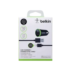 Belkin Lightning Car Charger for iPhone/iPad/iPod Touch, Black (F8J078BT04-BLK)
