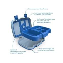 bentgo Kids Lunch Box, Blue, 19 Oz. (BGOKIDS-B)