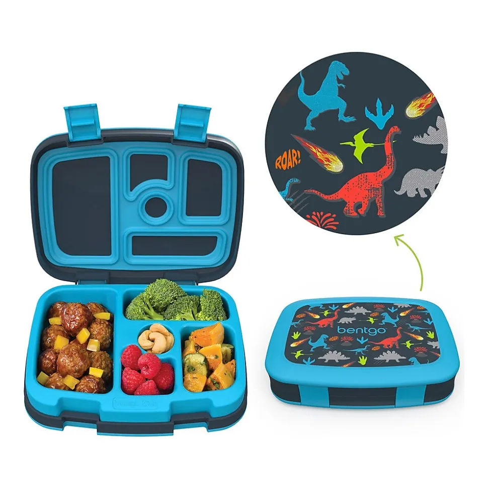 bentgo Kids Prints Dinosaur Lunch Box, Multicolor, 19 oz. (BGKDPT-DNO)