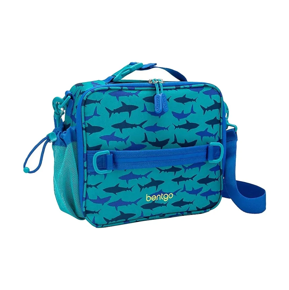 bentgo Kids Prints Sharks Lunch Bag, Blue (BGPTBAG-SHK)