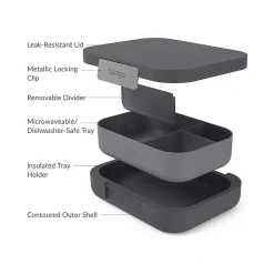 bentgo Modern Lunch Box, Dark Gray, 44 oz. (BGOMDN-DG)