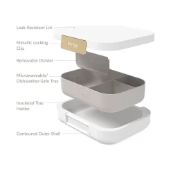 bentgo Modern Lunch Box, White, 44 oz. (BGOMDN-W)