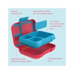 bentgo Pop Lunch Box, Flame Red/Turquoise (BGOPOP-FL)